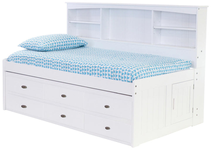twin daybed with drawers underneath - White