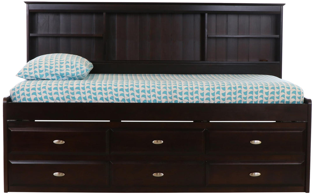 twin bed with 6 drawers - Espresso