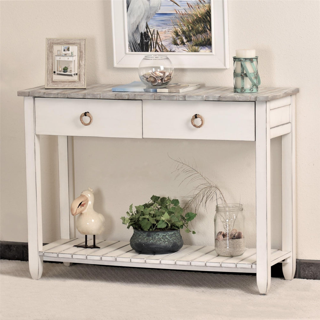 console table with two drawers - Grey