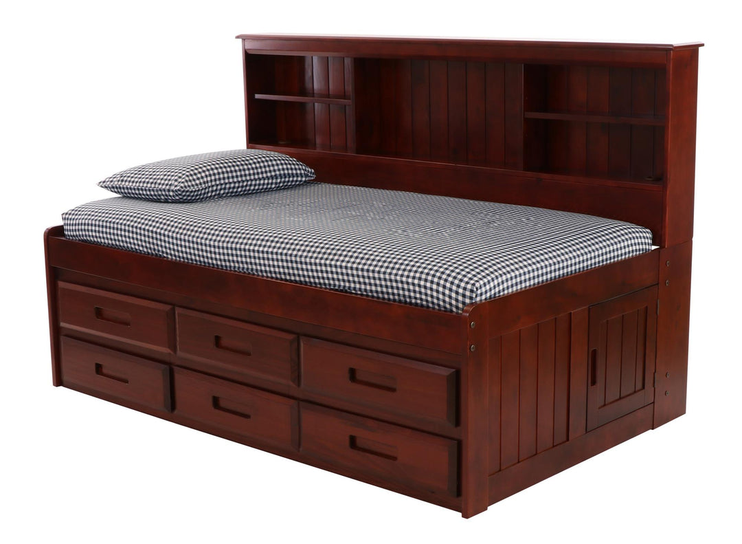 twin daybed with 6 drawers - Merlot