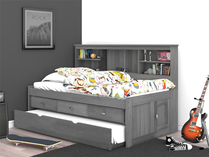 Daybed with 3 Drawers and Trundle - Charcoal