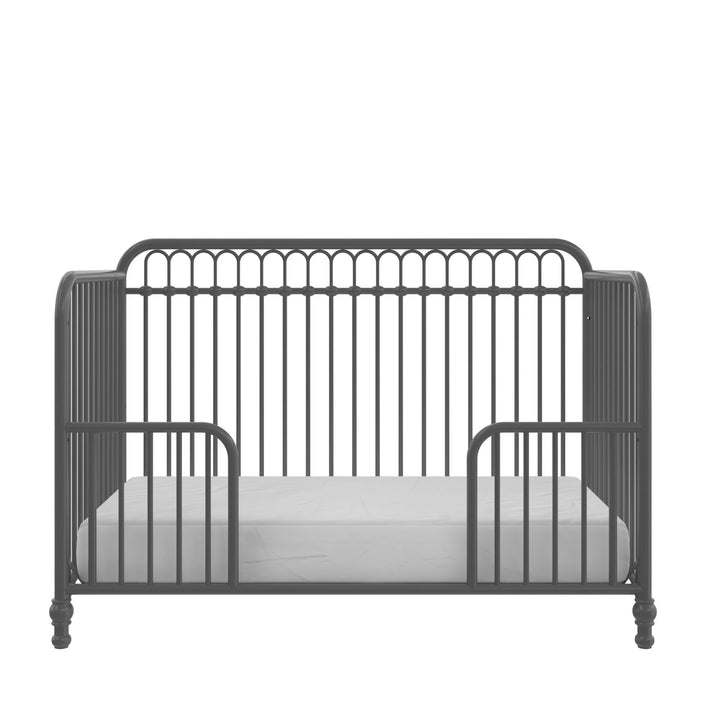 Little Seeds Raven 3-in-1 Metal Crib with Rounded Edges - Gray
