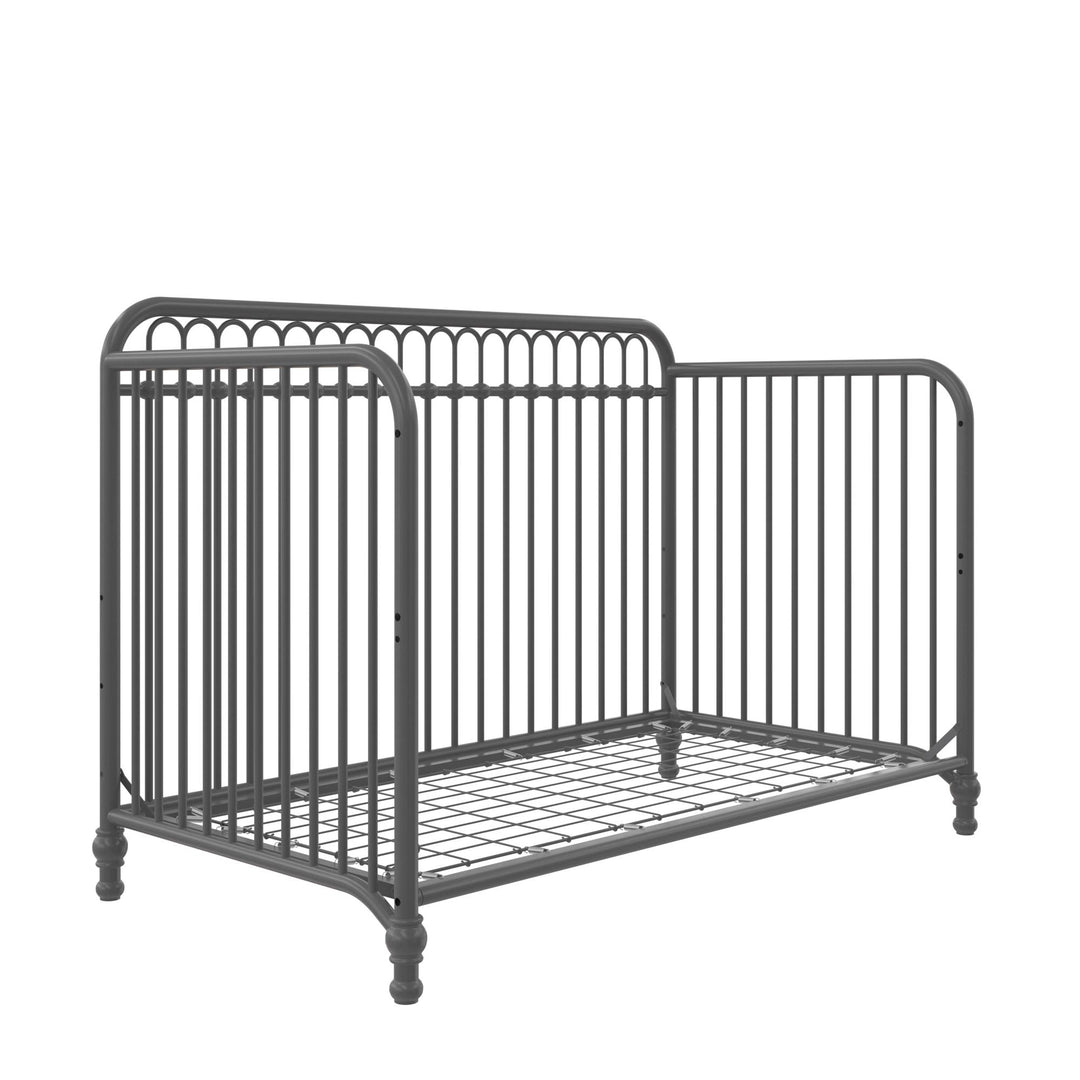 Little Seeds Raven 3-in-1 Metal Crib with Rounded Edges - Gray