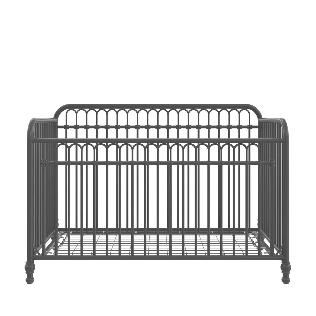 Little Seeds Raven 3-in-1 Metal Crib with Rounded Edges - Gray