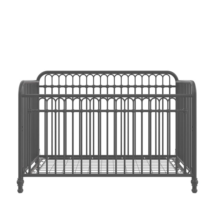 Little Seeds Raven 3-in-1 Metal Crib with Rounded Edges - Gray