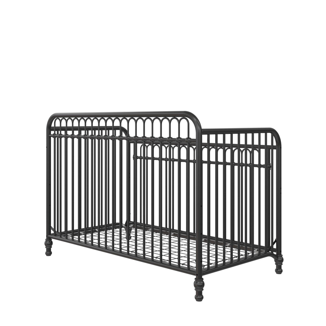 3-in-1 Metal Crib for Babies -  Black