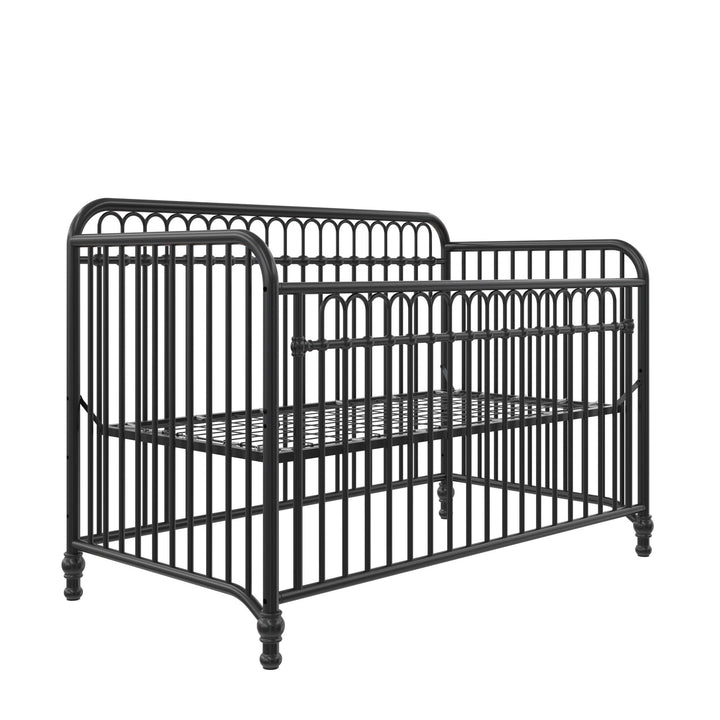 3-in-1 Metal Crib with Little Seeds Raven Design -  Black