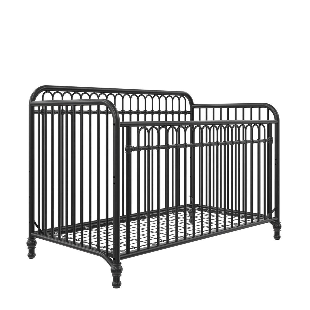 Little Seeds Raven 3-in-1 Metal Crib with Rounded Edges - Black