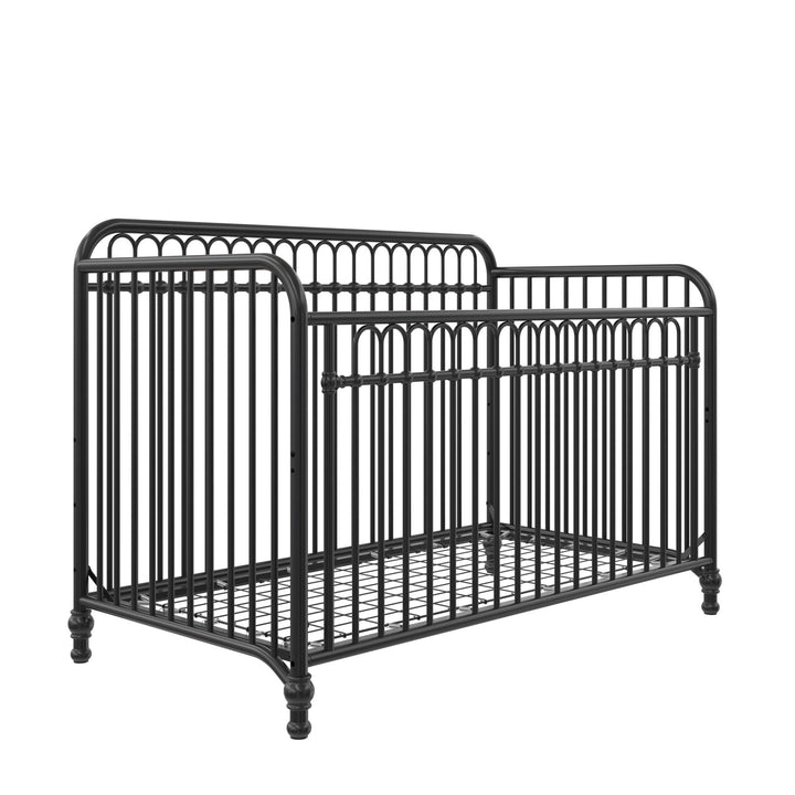 Little Seeds Raven 3-in-1 Metal Crib with Rounded Edges - Black