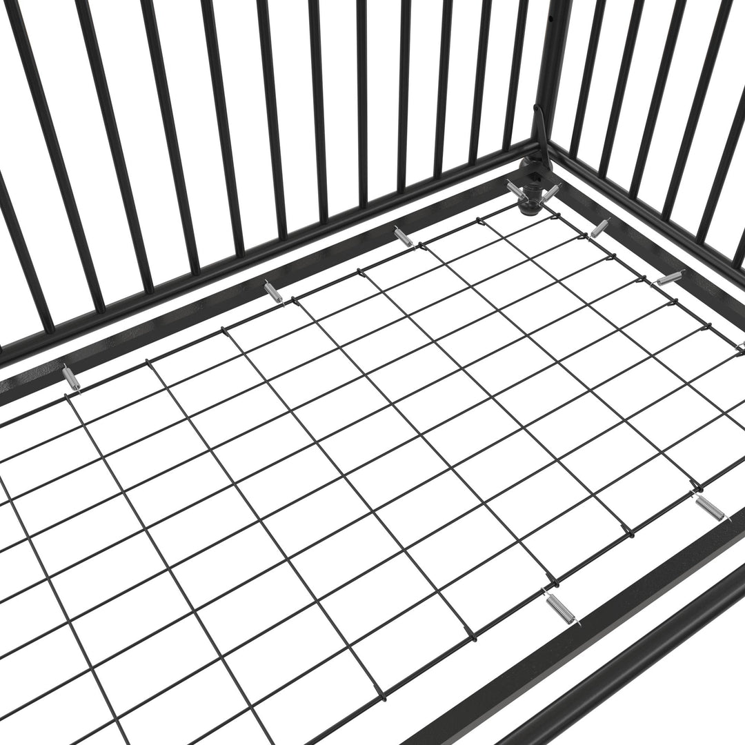 Little Seeds Raven 3-in-1 Metal Crib with Rounded Edges - Black
