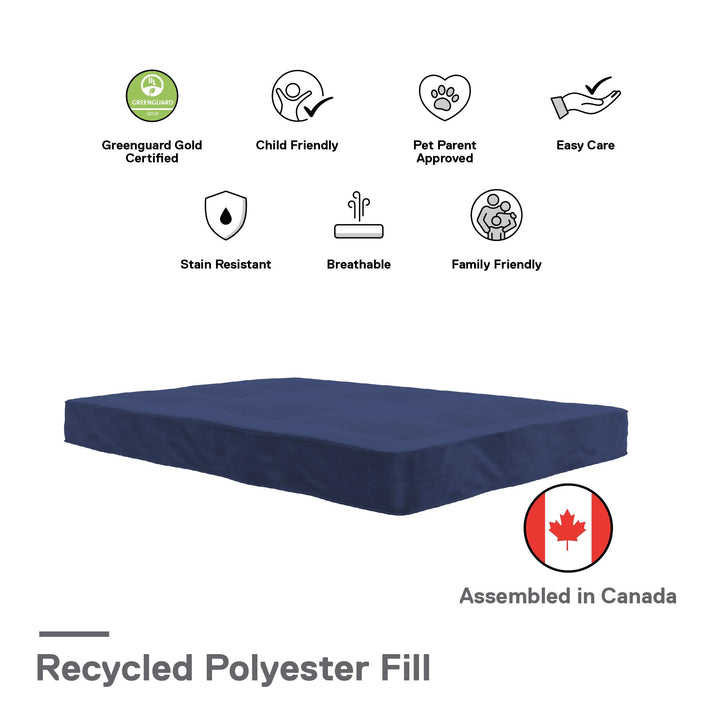 Eve 8 Inch Thermobonded High Density Polyester Fill Futon Mattress - Blue - Full