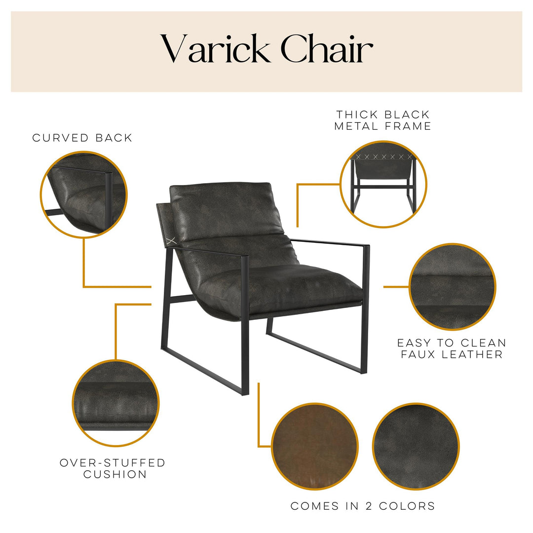 faux leather accent chairs - Espresso