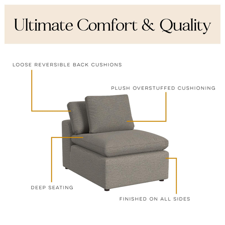 armless chair for modular sectional - Taupe