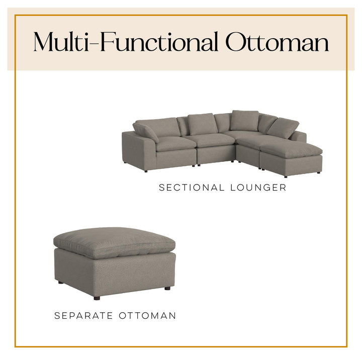 best ottomans for sectionals - Taupe