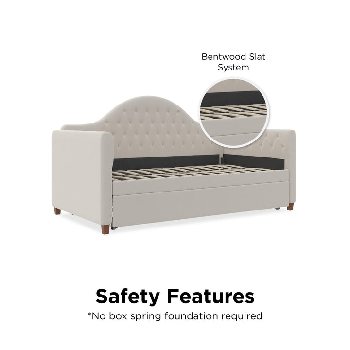 Rowan Valley Arden Upholstered Daybed and Trundle Set - Dove Gray