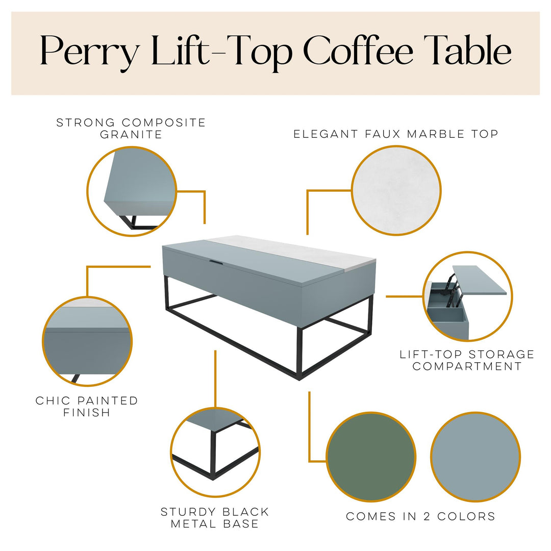 The Village Perry Lift-Top Coffee Table - Powder Blue