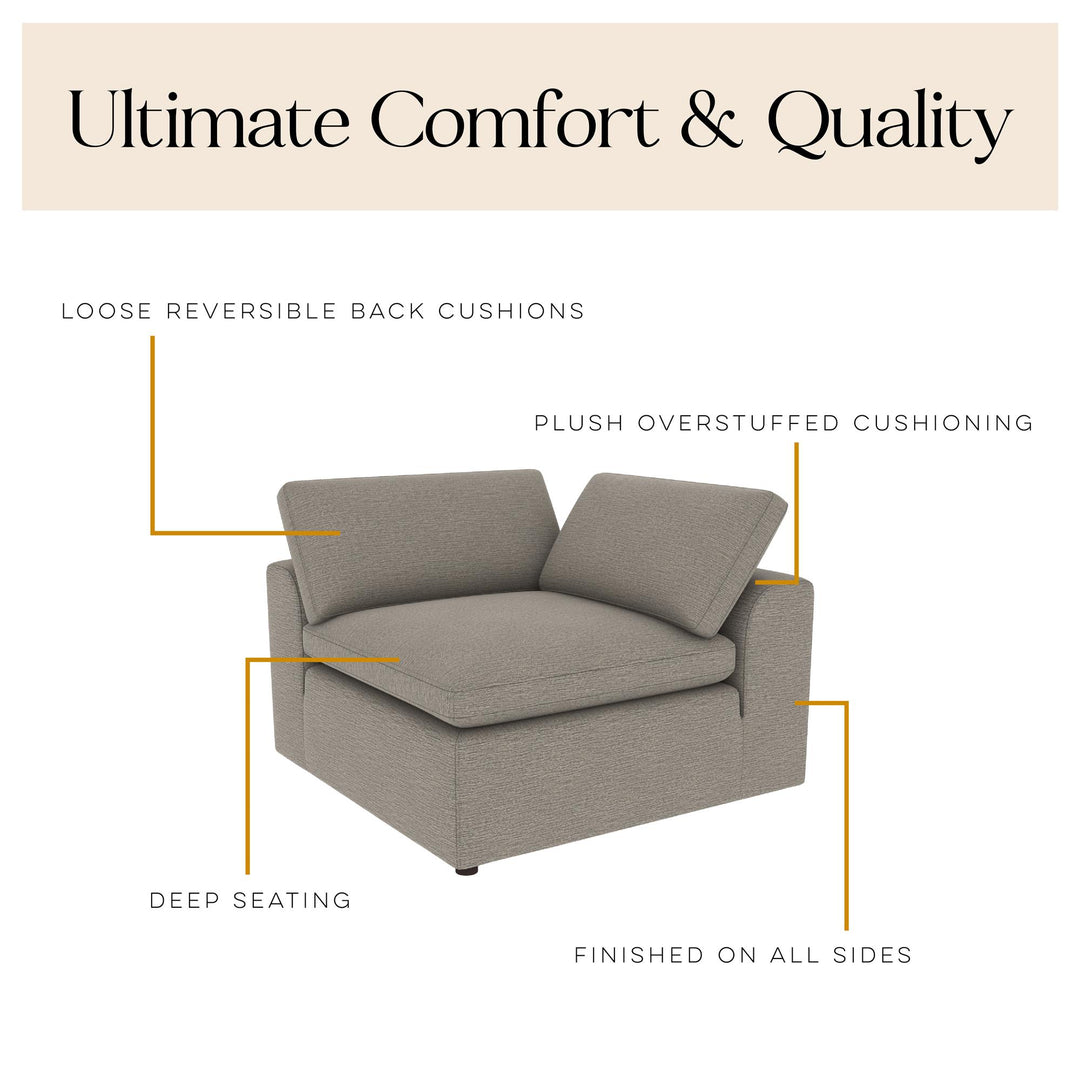 York Modular Corner Chair - Taupe