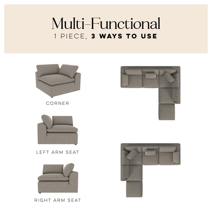 York Modular Corner Chair - Taupe