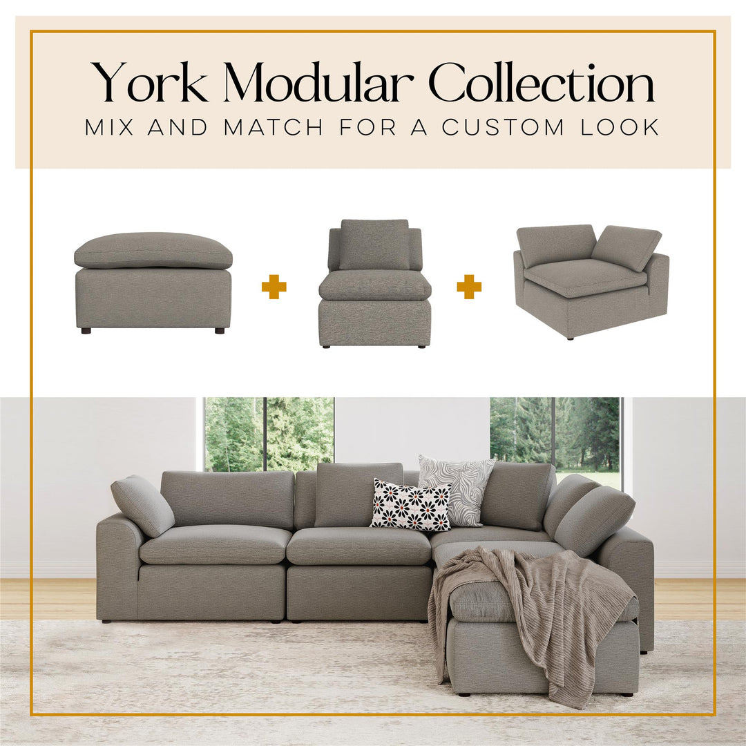 York Modular Corner Chair - Taupe