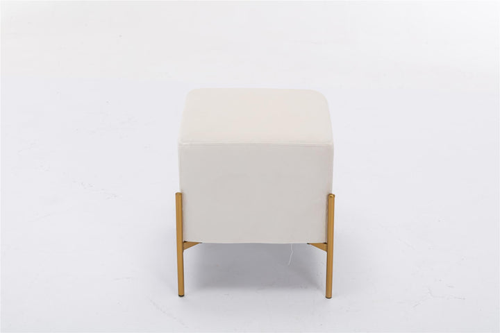 Upholstered Accent Ottoman - Cream