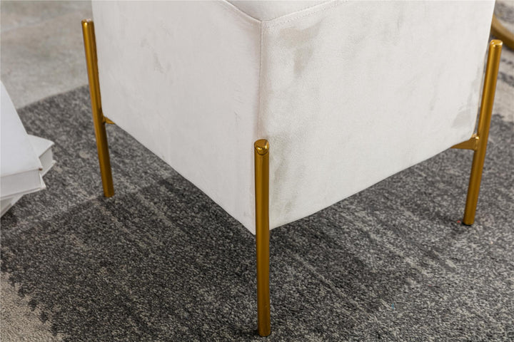 stool with footrest - Cream
