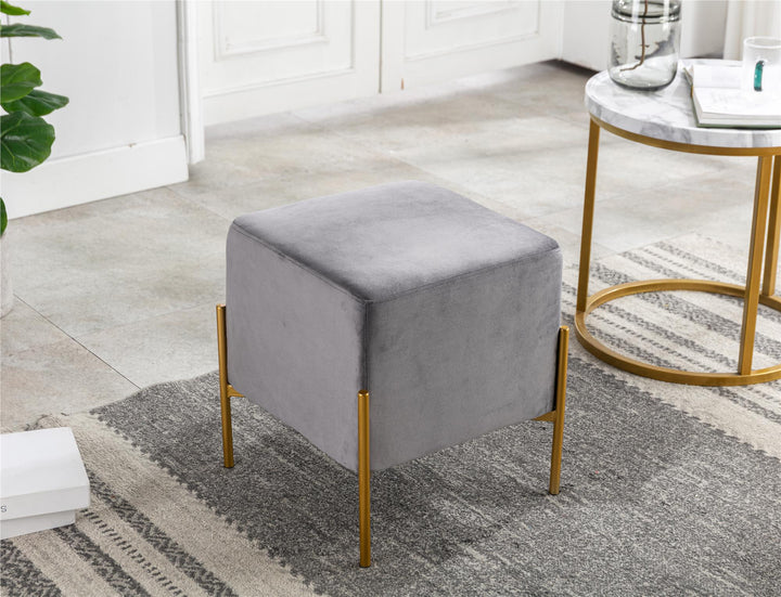 upholstered accent stool - Gray