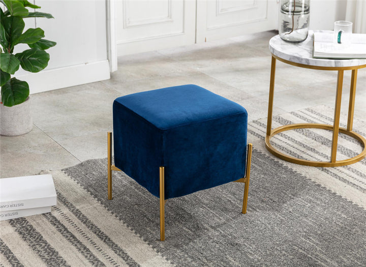 upholstered accent stool - Blue