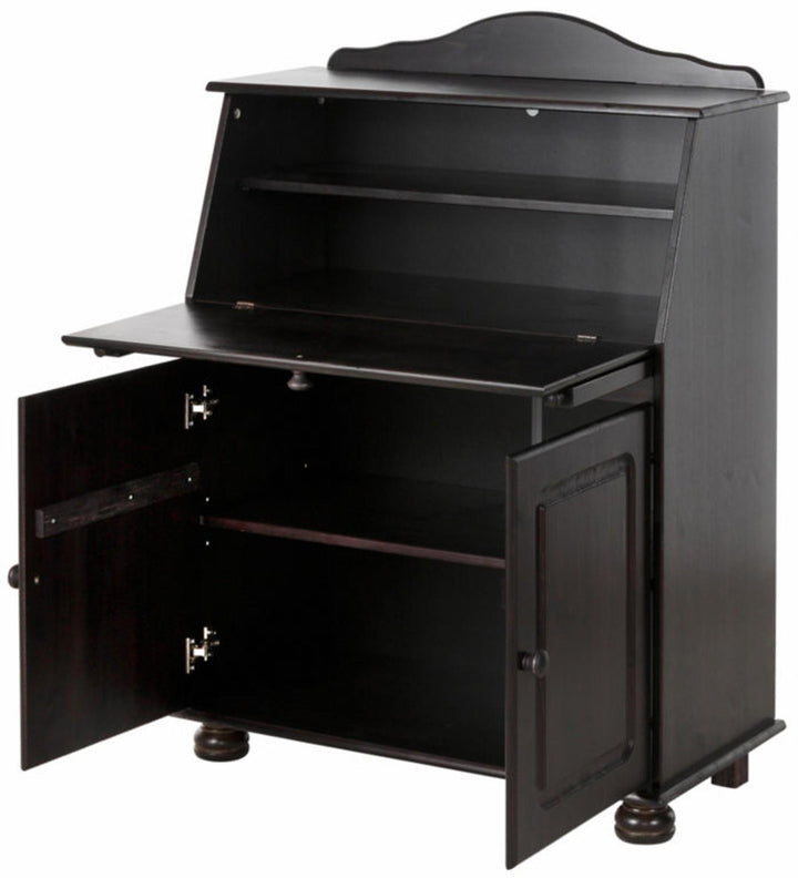 Desk with closed storage area - Rich Brown