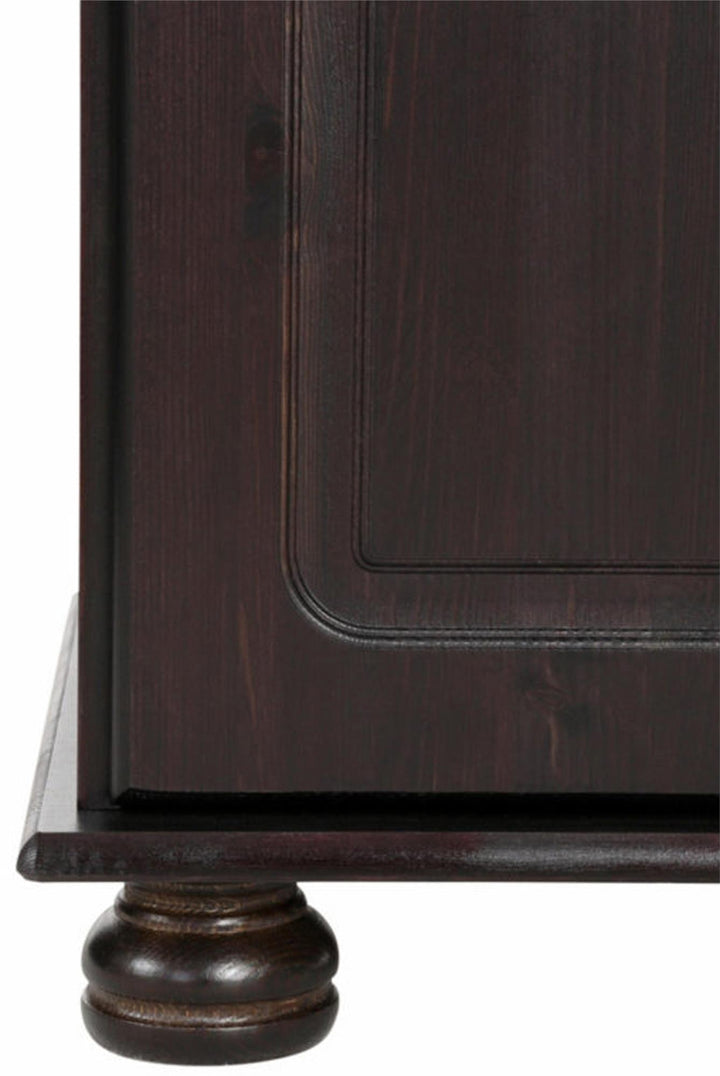 Solid wood desk with storage - Rich Brown