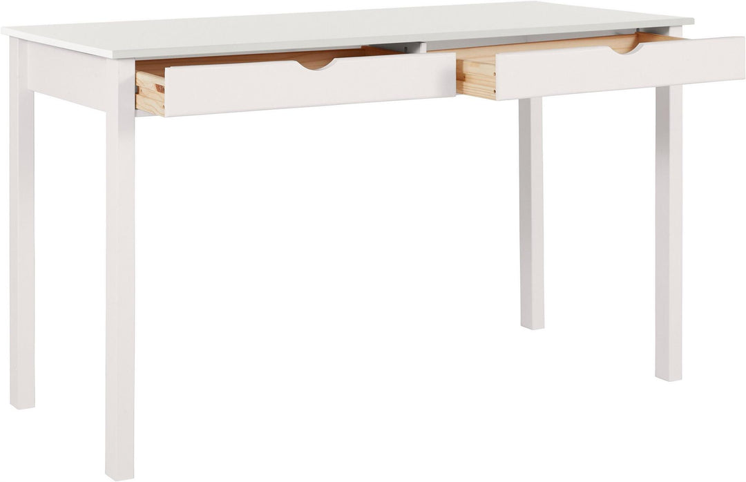 thin desk with drawers - White