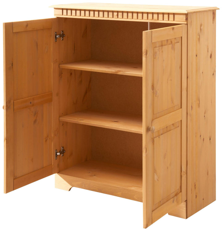 closed storage cabinet in solid wood material - Brown
