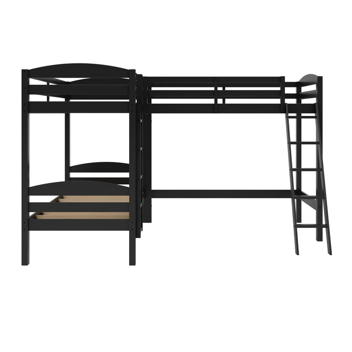 Clearwater Triple Wood Bunk/Loft Bed with Under Bed Storage - Black