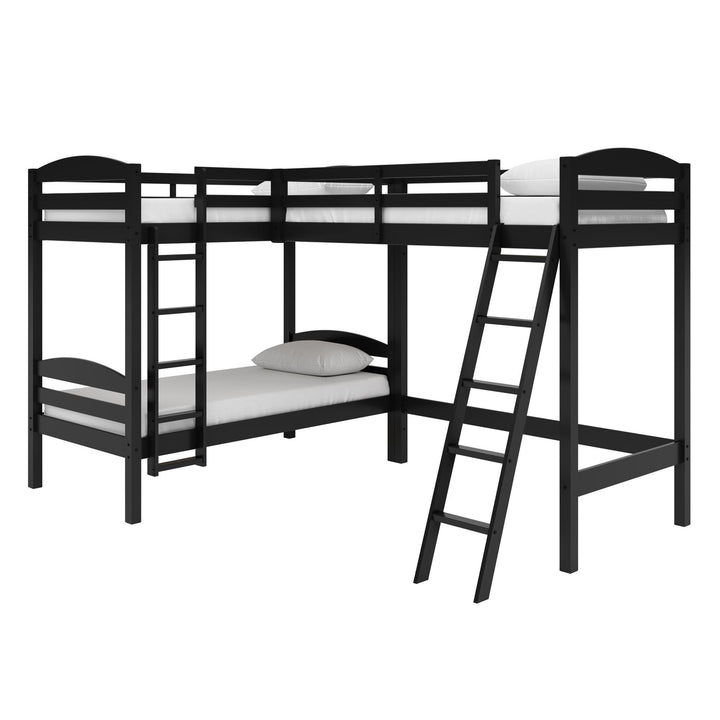 Clearwater Triple Wood Bunk/Loft Bed with Under Bed Storage - Black