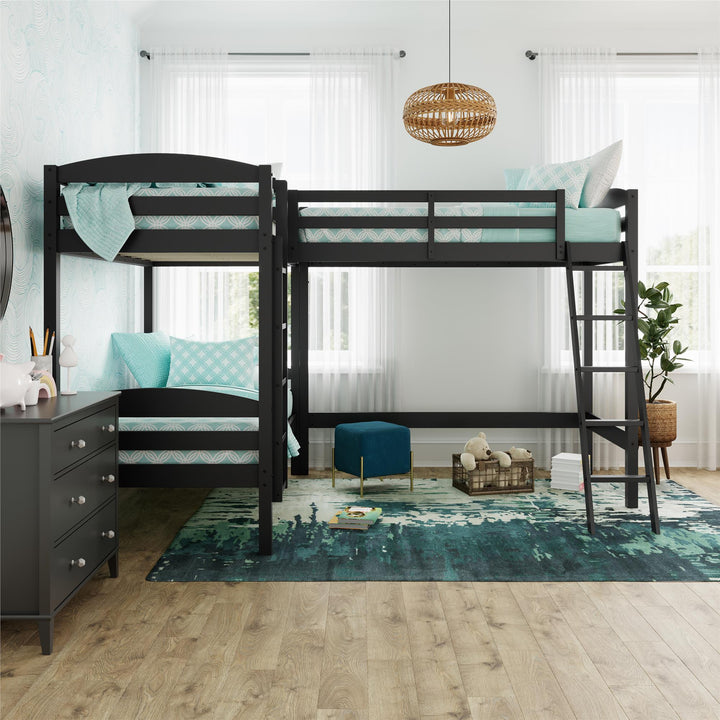 Clearwater Triple Wood Bunk/Loft Bed with Under Bed Storage - Black