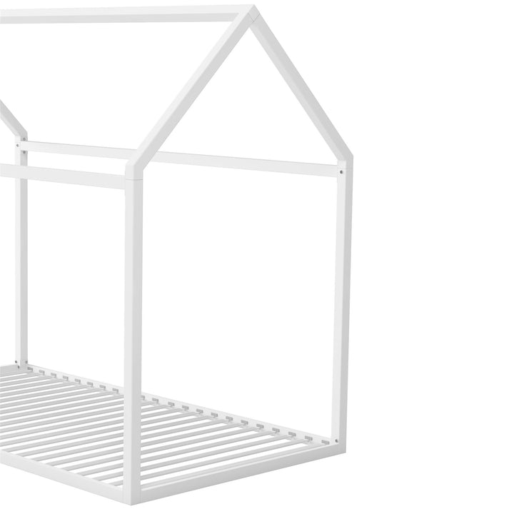 Durable Rowan Valley Skyler Metal House Bed -  White  -  Twin
