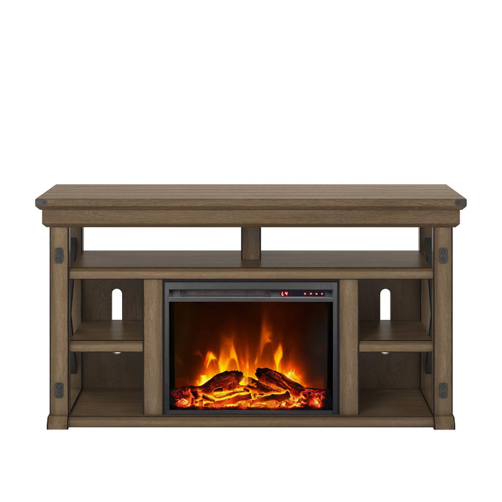 Wildwood Electric Fireplace TV Stand for TVs up to 60 Inch - Rustic Gray