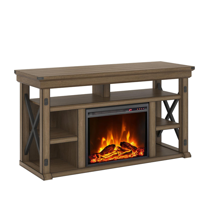 Wildwood Electric Fireplace TV Stand for TVs up to 60 Inch - Rustic Gray