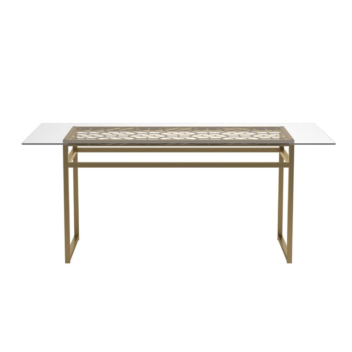 Juliette glass top dining table -  Gold