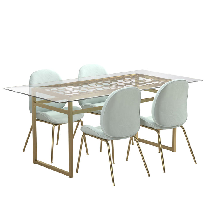 Elegant Juliette glass top dining table -  Gold
