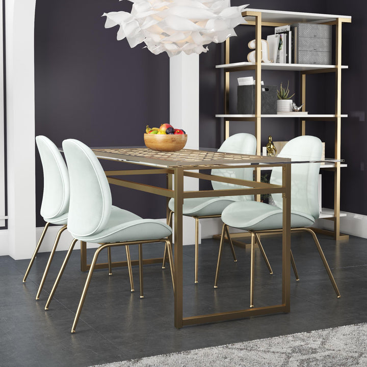 Buy Juliette glass top dining table -  Gold