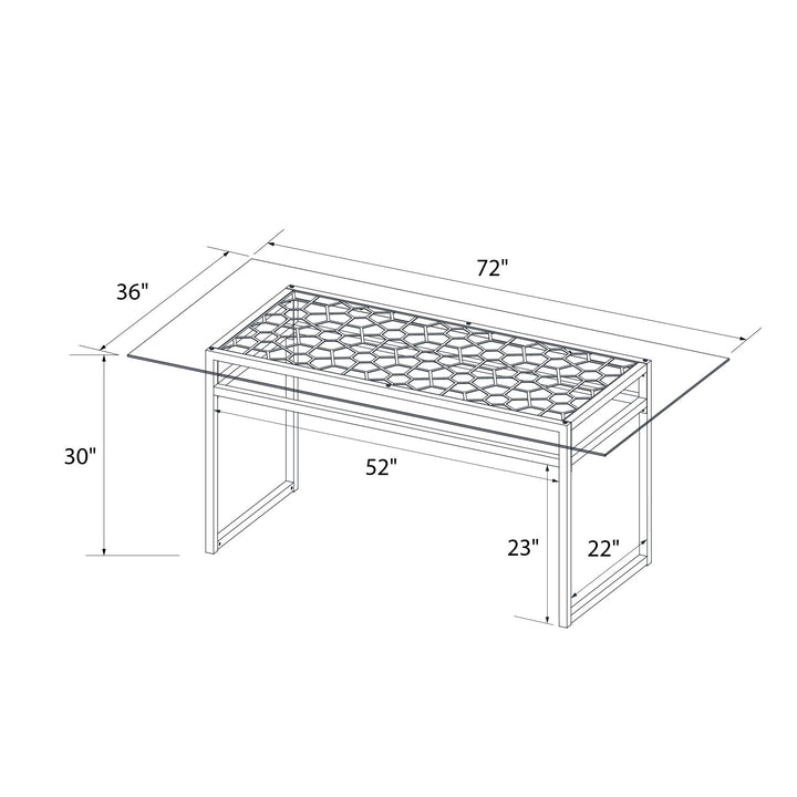 Best stylish Juliette glass dining table -  Gold