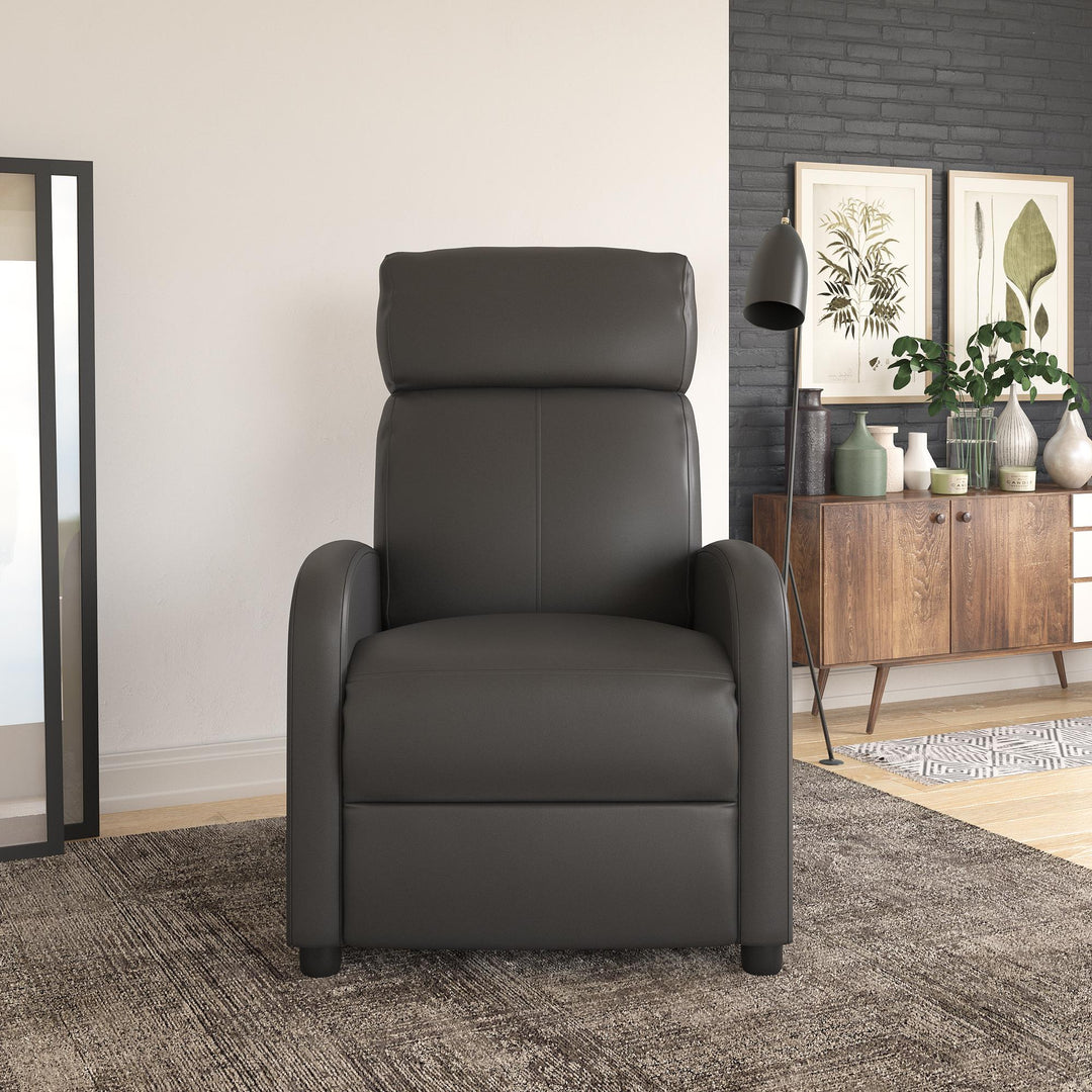 Moby Pushback Recliner Chair with Multiple Reclining Positions - Gray
