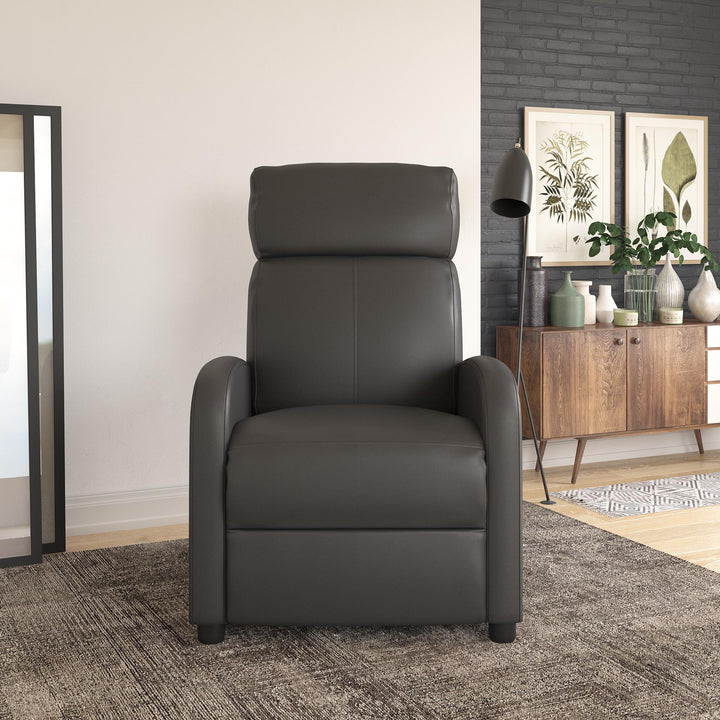 Moby Pushback Recliner Chair with Multiple Reclining Positions - Gray