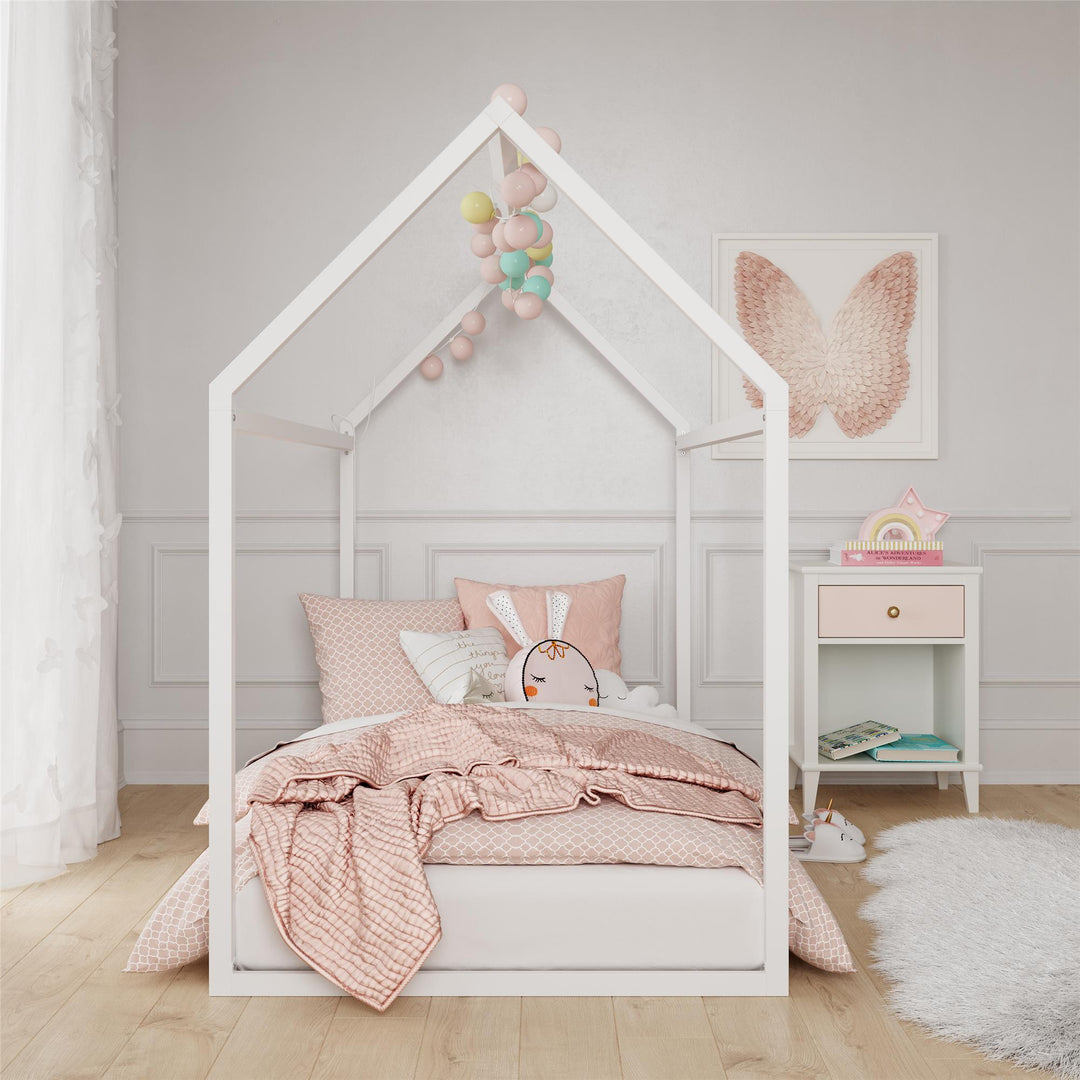 Rowan Valley Skyler Metal House Bed -  White  -  Twin