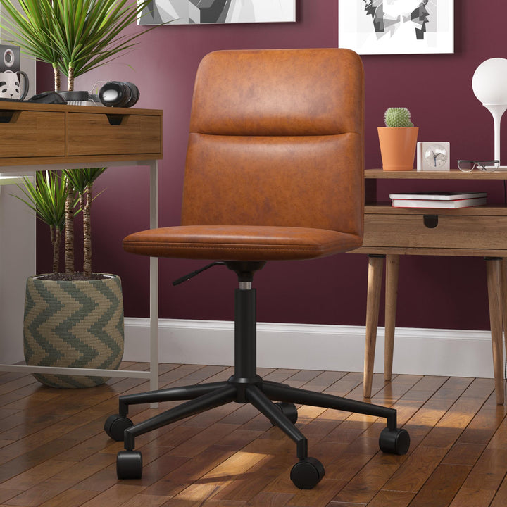 Olten Modern Office Desk Chair on Castors with Adjustable Height - Camel
