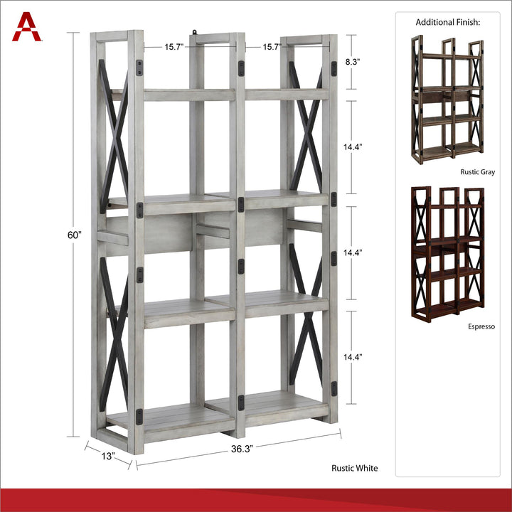 Room divider with wooden shelves -  Espresso