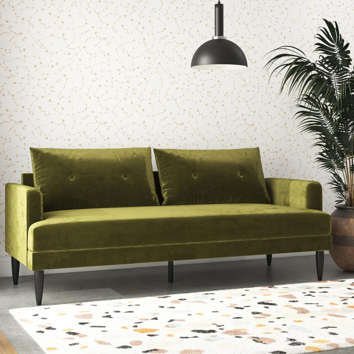 Comfortable pillowback sofa -  Olive Green