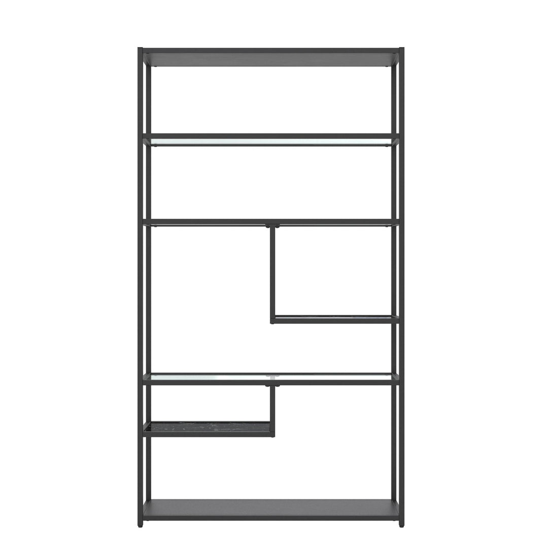 Moriah stylish geometric storage shelf -  Brass