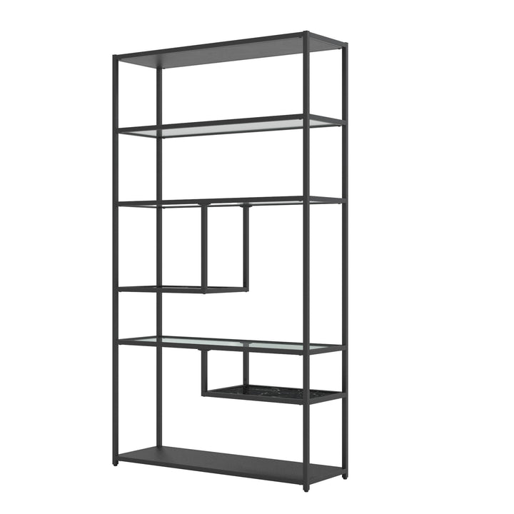 Moriah stylish geometric storage shelf -  Black