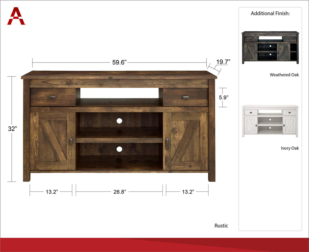 Farmington Rustic Farmhouse TV Stand for TVs up to 60 Inch - Rustic